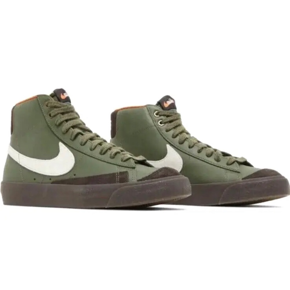 Men's Nike Blazer Mid 77 'Vintage Army' Olive Orange White DZ5176-300